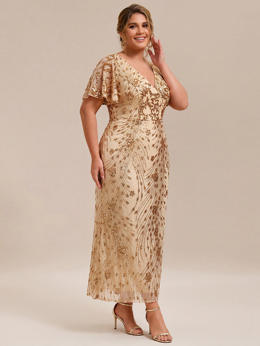 ever PALMER|Embroidery Sequin Mother of the Bride Dress