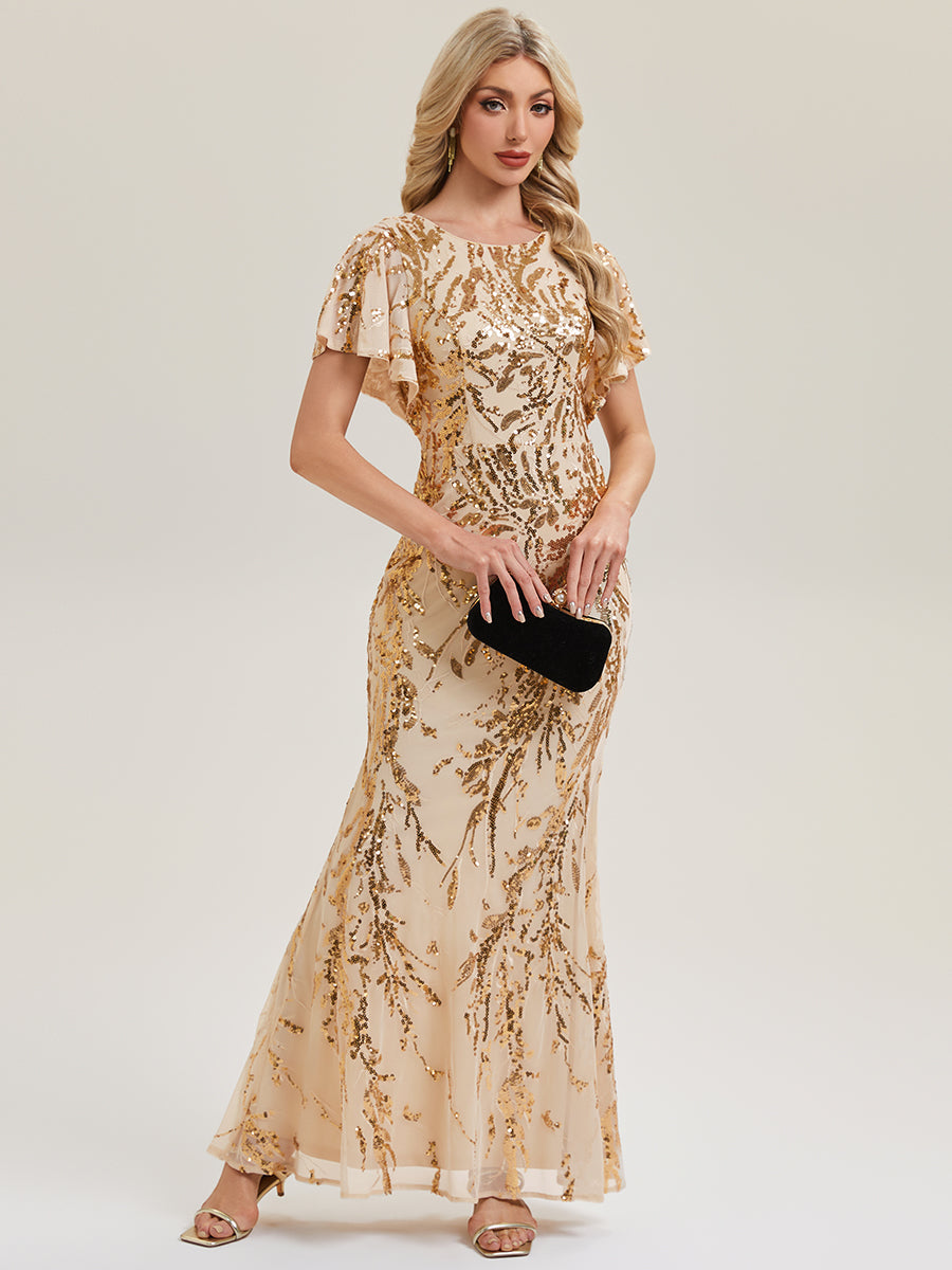 ever ROMY|High Strech Beaded Sequin Mermaid Evening Dress