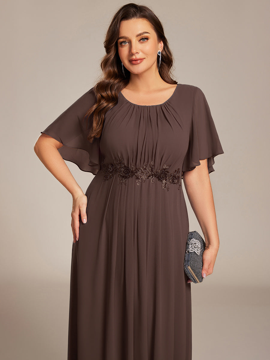 ever ASPYN|Pleated Applique Maxi Bridesmaid Dress