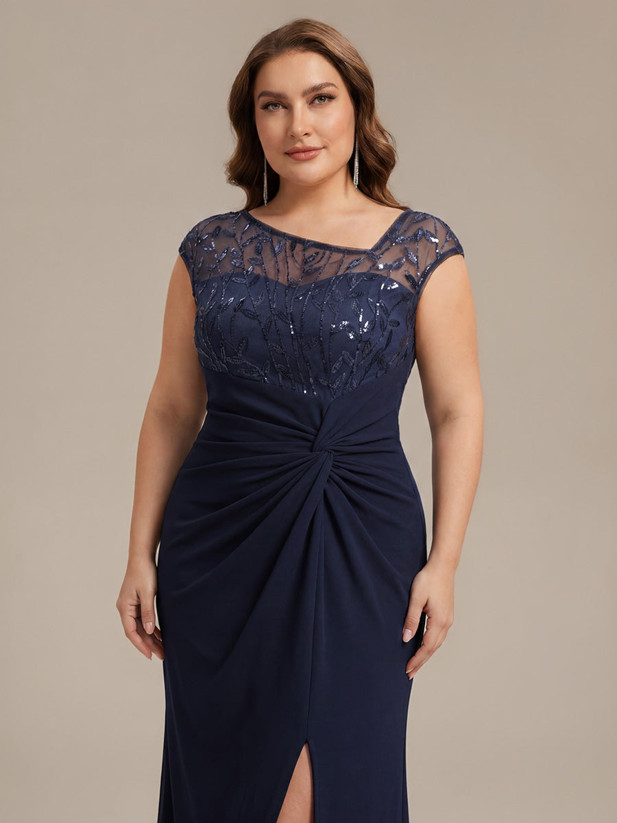 Plus Size Knotted Crepe Wedding Guest Dress
