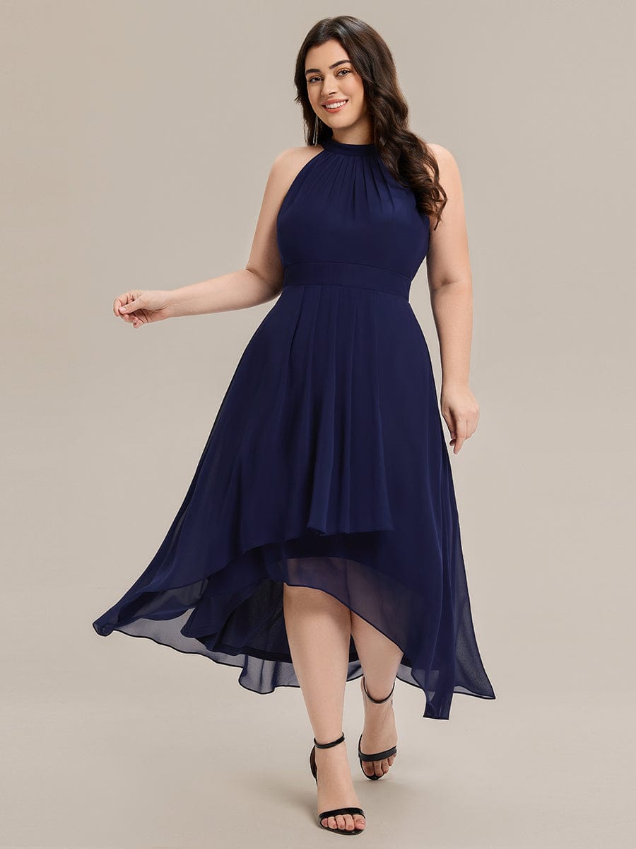 ever JAMIE|Pleated Chiffon Sleeveless A-Line Dress