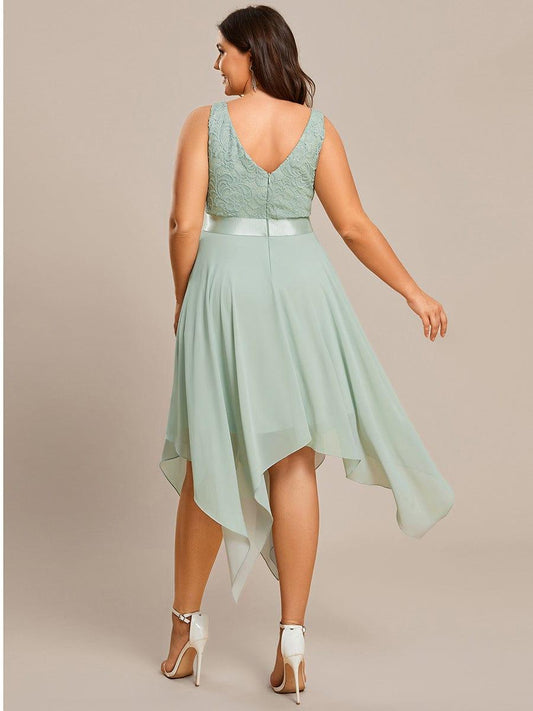 pretty COSTA|Plus Size Stunning V Neck Prom Lace Dress for Women