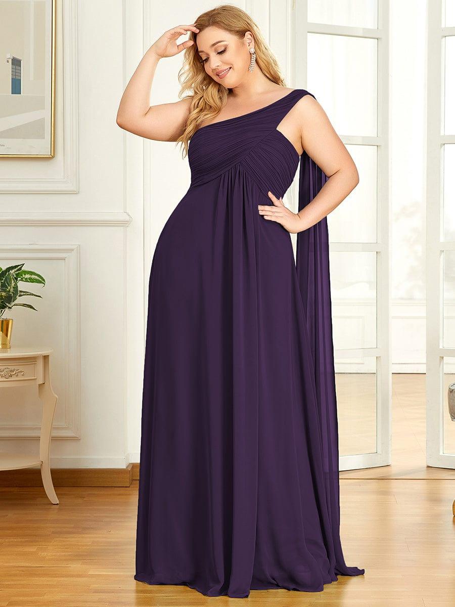 ever ANAYA|One Shoulder Pleated Chiffion Bridesmaid Sleeves