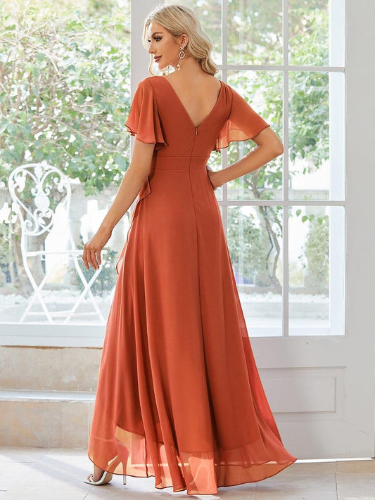 ever OREE|Charming Chiffon Bridesmaid Dress with Lotus Leaf Hemline
