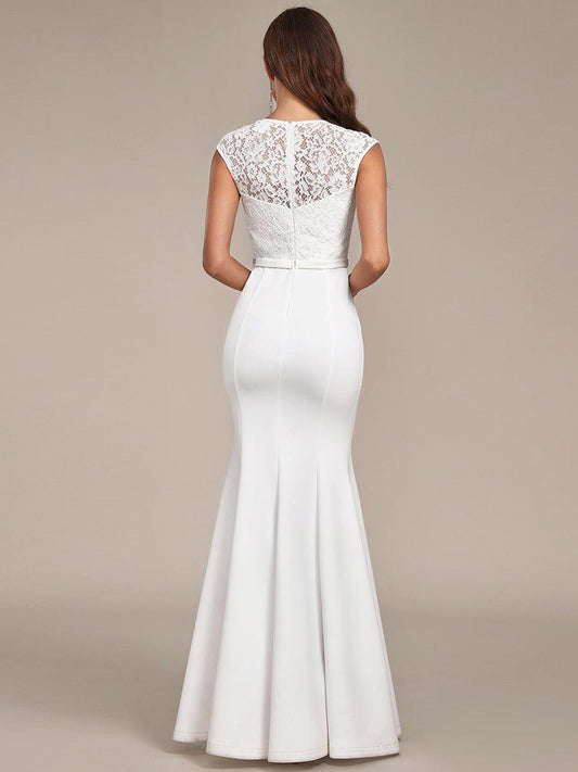 MARSEILLE'S BRIDE|Simple Cap Sleeve Sweetheart Mermaid Style Wedding Dress