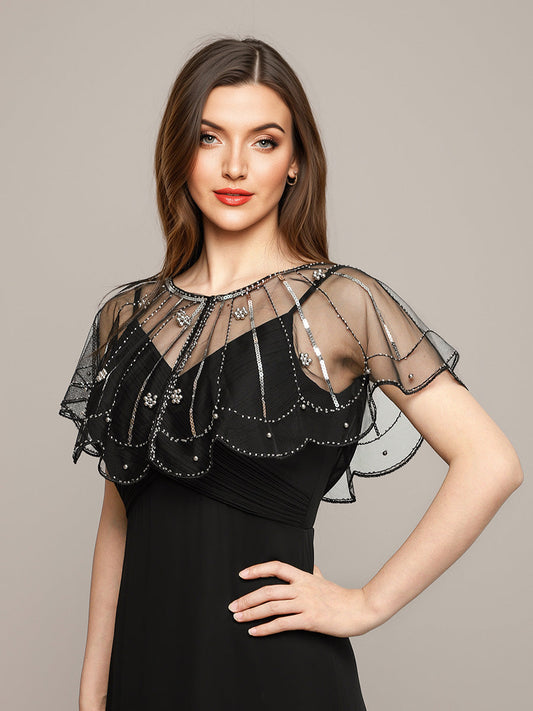 Irregular Sequined Shawl For Special Occasions