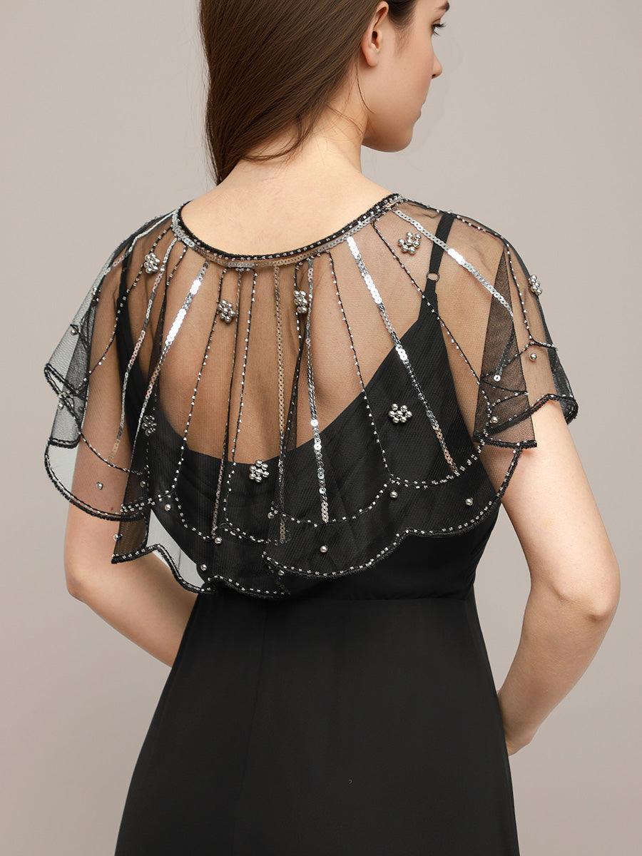 Irregular Sequined Shawl For Special Occasions