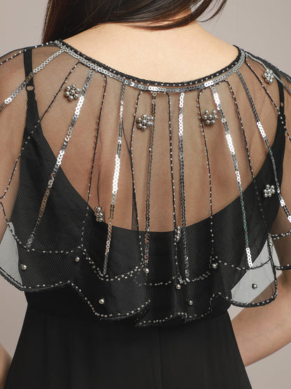Irregular Sequined Shawl For Special Occasions