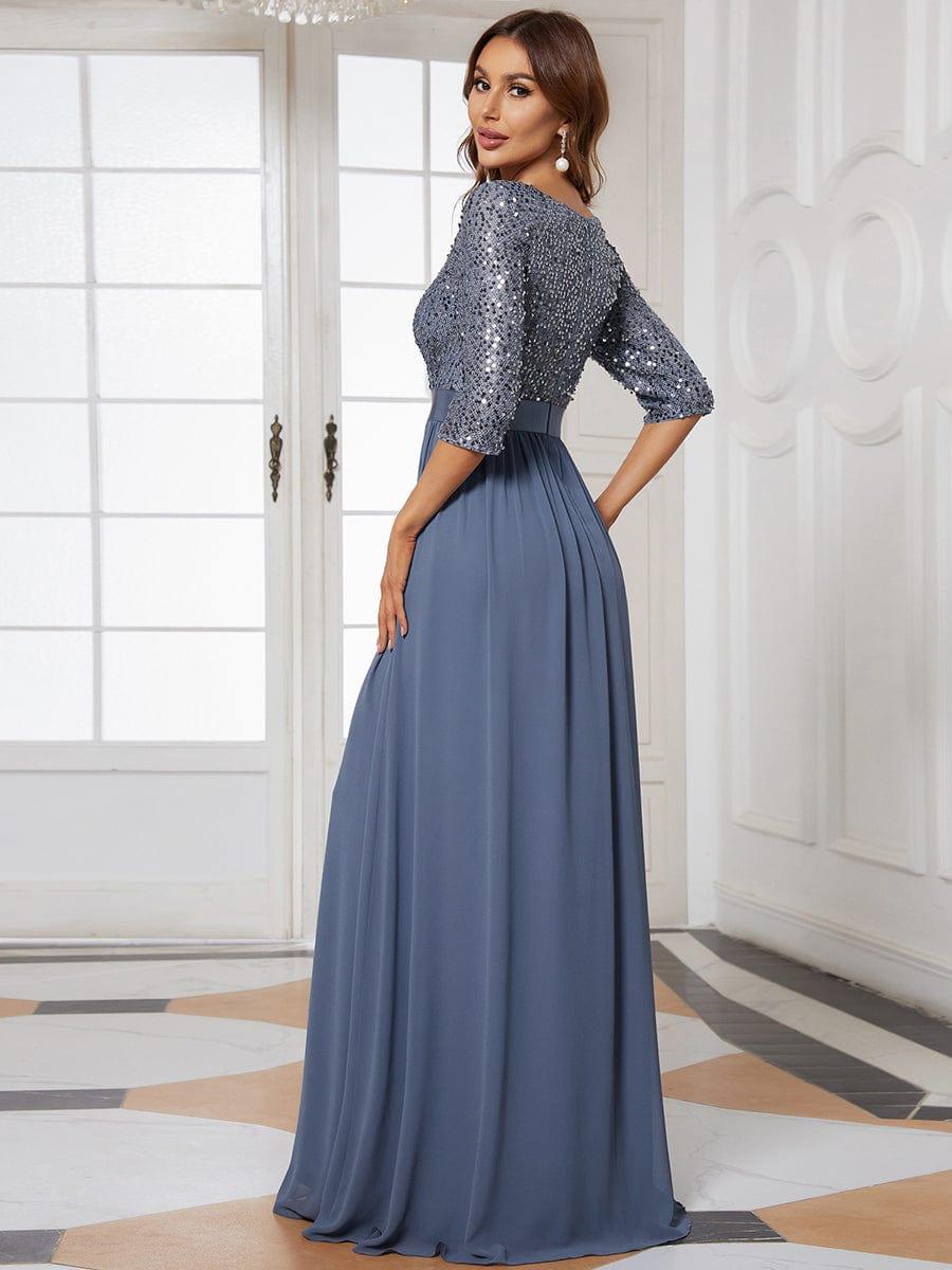 ever FLORENCE|Sequin Round Neckline Dress with Chiffon