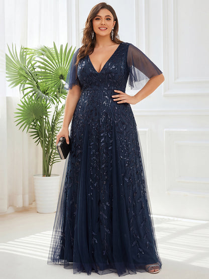 pretty ASTRAL|Plus Size Floor Length Formal Evening Gowns for Weddings