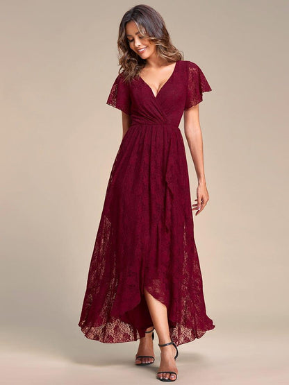 ever ELISE|Short Sleeve Ruffled Lace Mother of the Bride Dress