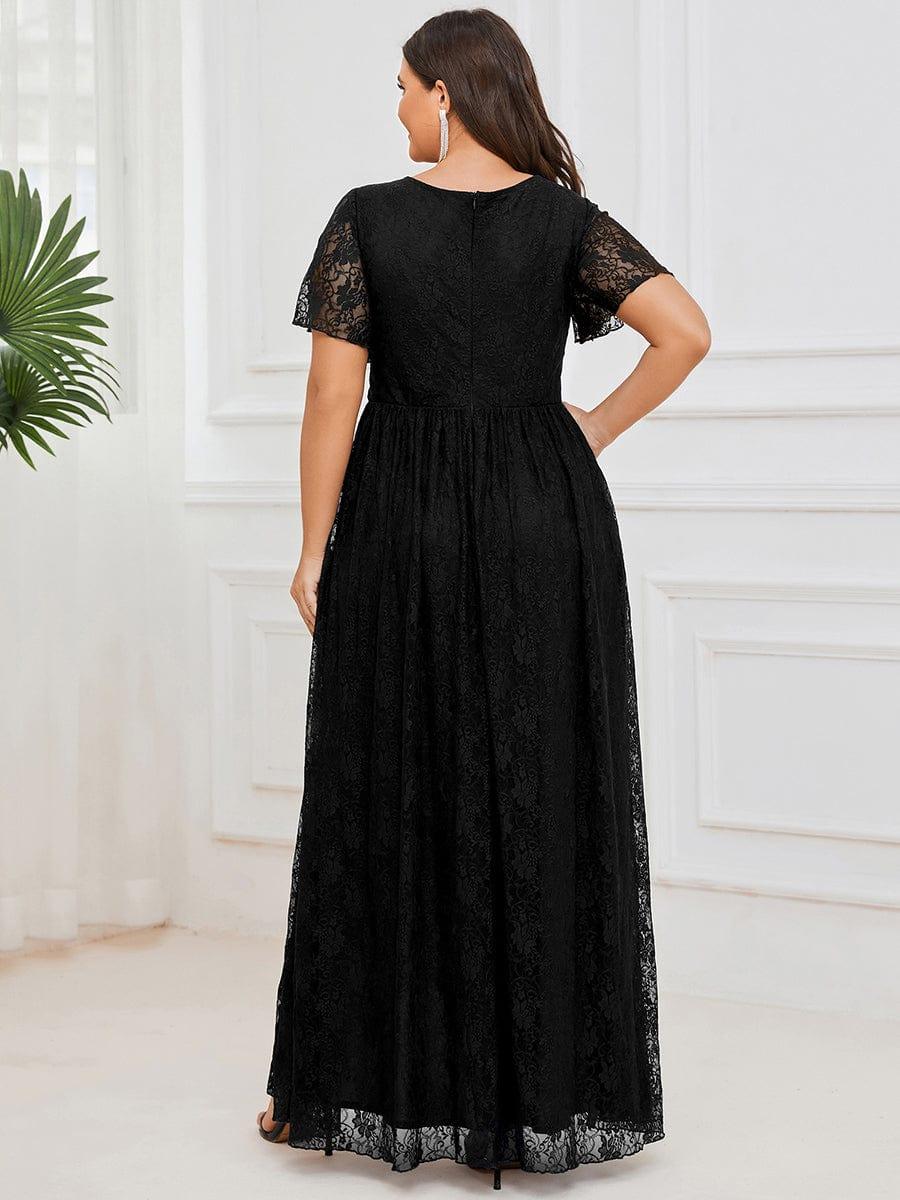 ever ELISE|Short Sleeve Ruffled Lace Mother of the Bride Dress
