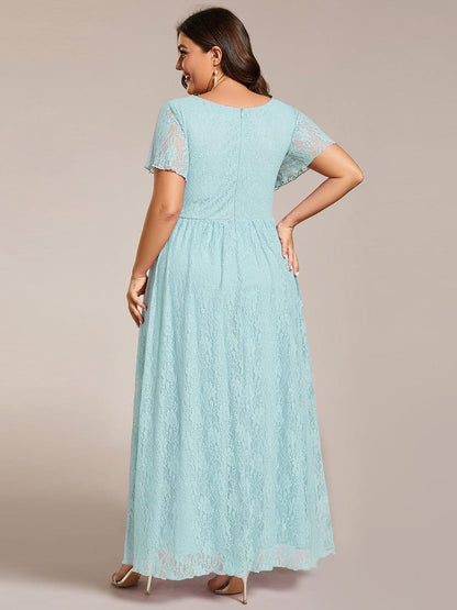 pretty ELISE|Plus Size Ruffled Lace Formal Evening Dress
