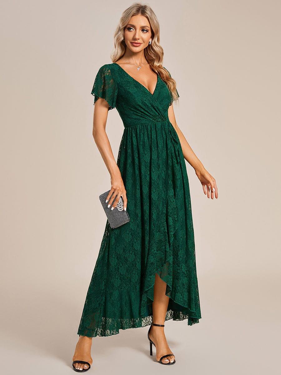 ever ELISE|Short Sleeve Ruffled Lace Mother of the Bride Dress