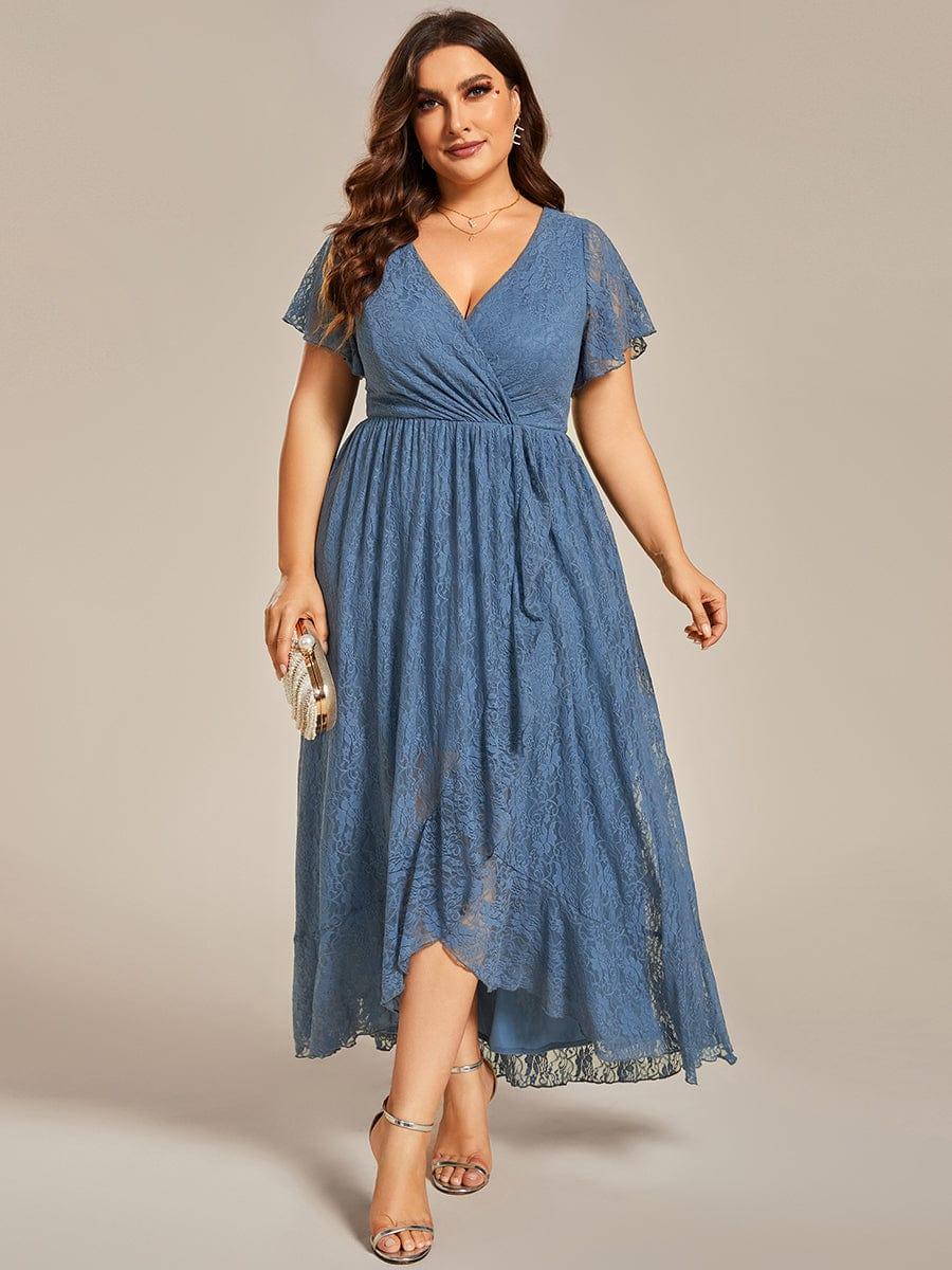 pretty ELISE|Plus Size Ruffled Lace Formal Evening Dress