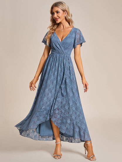 ever ELISE|Short Sleeve Ruffled Lace Mother of the Bride Dress