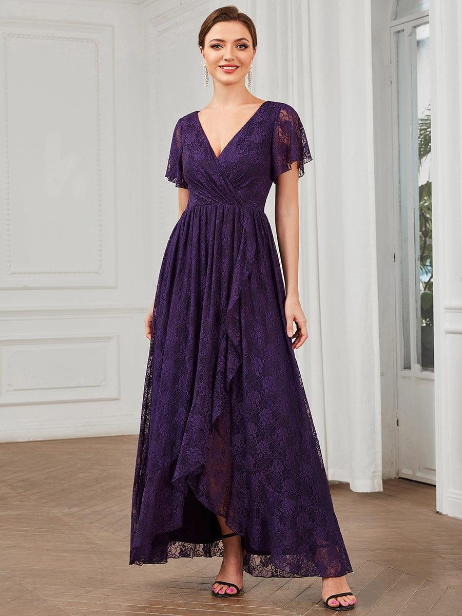 ever ELISE|Short Sleeve Ruffled Lace Mother of the Bride Dress