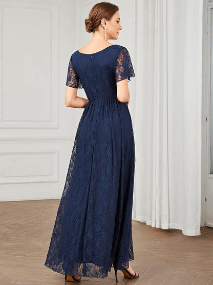 ever ELISE|Short Sleeve Ruffled Lace Mother of the Bride Dress