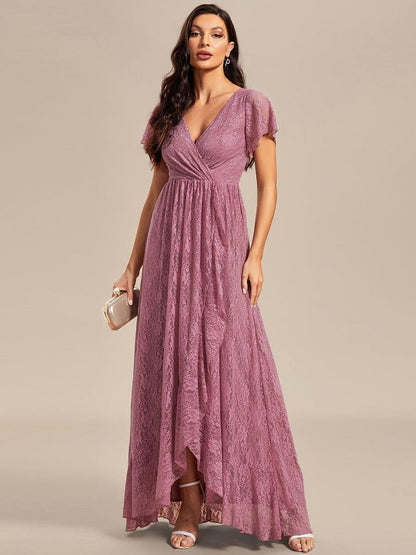 ever ELISE|Short Sleeve Ruffled Lace Mother of the Bride Dress