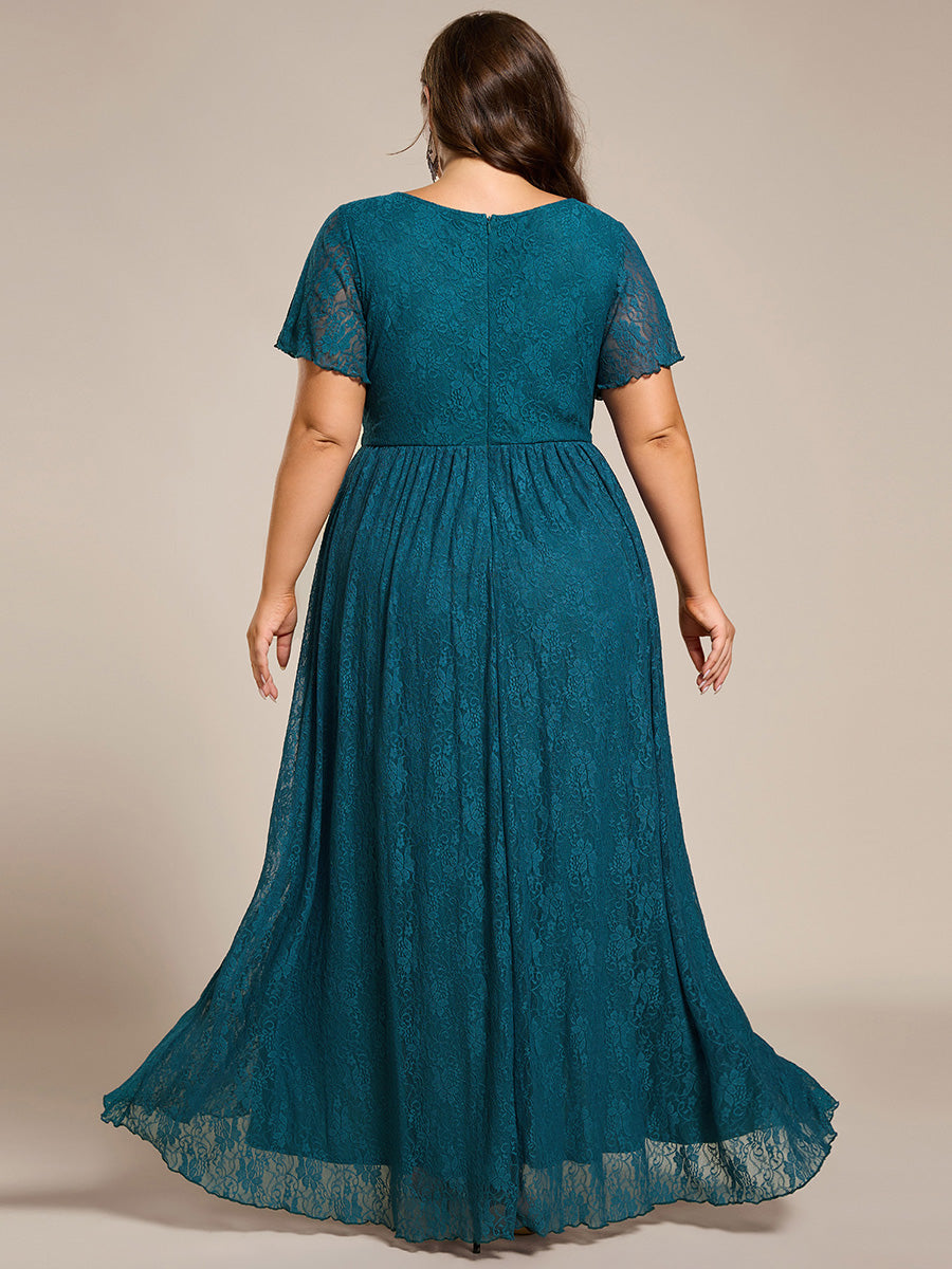 ever ELISE|Short Sleeve Ruffled Lace Mother of the Bride Dress