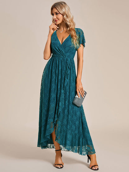 ever ELISE|Short Sleeve Ruffled Lace Mother of the Bride Dress