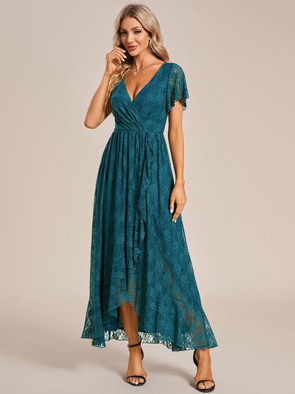 ever ELISE|Short Sleeve Ruffled Lace Mother of the Bride Dress