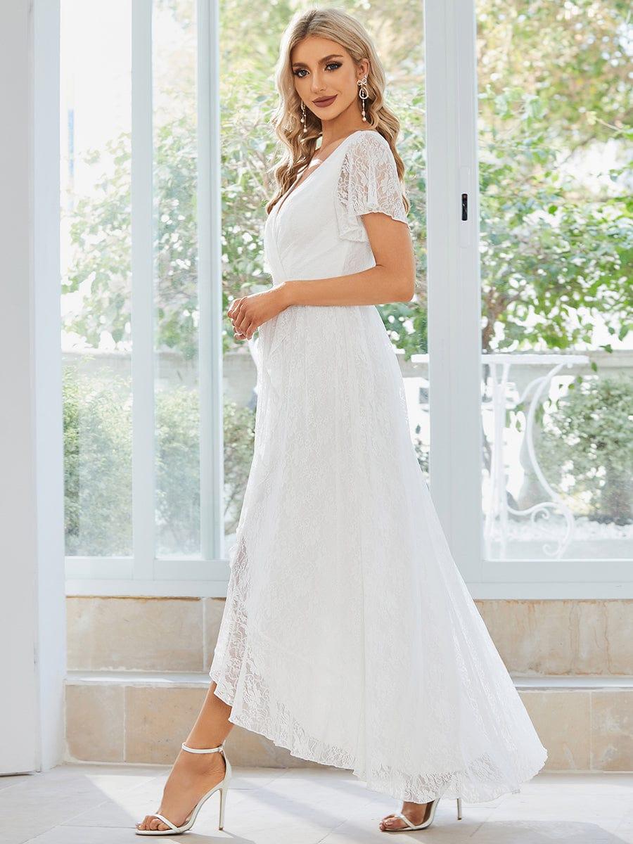 ever ELISE|Short Sleeve Ruffled Lace Mother of the Bride Dress