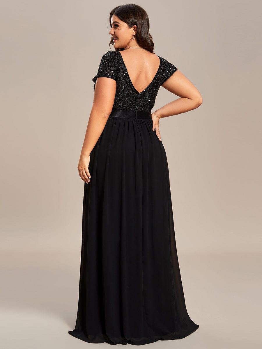 ever MIRAGE|Empire Waist V-Neck Cap Sleeve Chiffon Formal Evening Dress