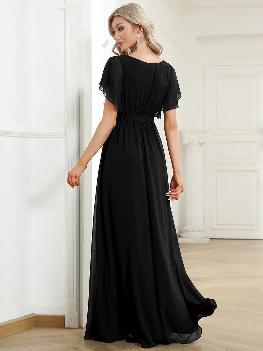 ever LEORA|Flowy Pleated A-Line Chiffon Tie-Waist Bridesmaid Dress