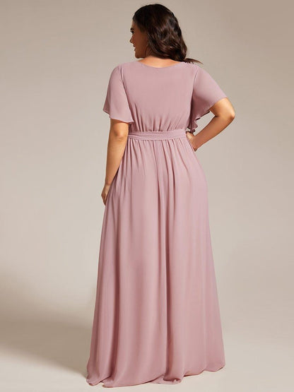 ever LEORA|A-Line Pleated Chiffon Tie-Waist Wedding Guest Dress