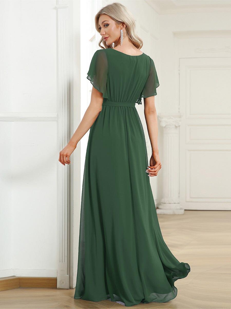 ever LEORA|Flowy Pleated A-Line Chiffon Tie-Waist Bridesmaid Dress