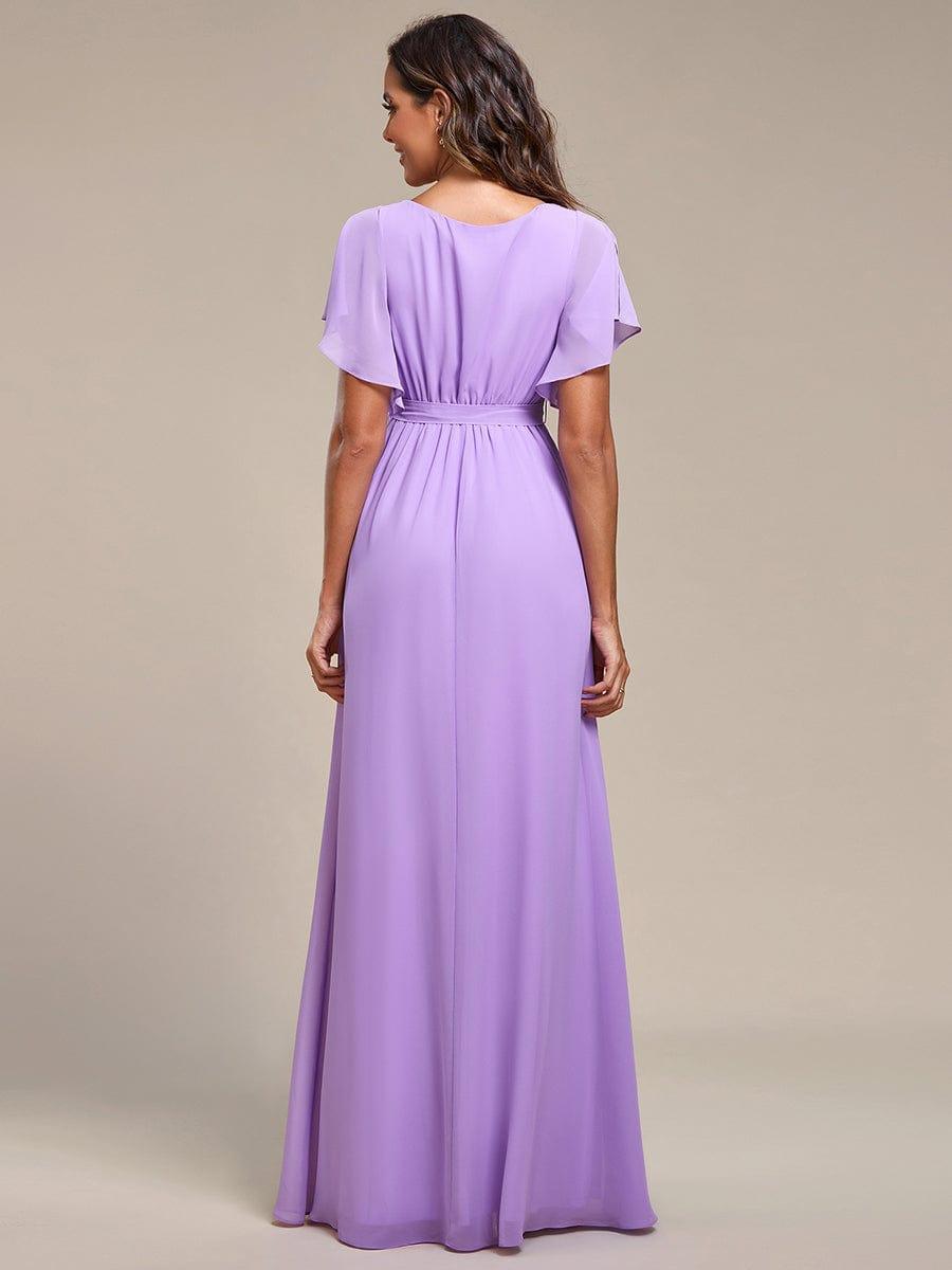 ever LEORA|Flowy Pleated A-Line Chiffon Tie-Waist Bridesmaid Dress