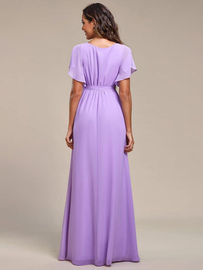 ever LEORA|Flowy Pleated A-Line Chiffon Tie-Waist Bridesmaid Dress
