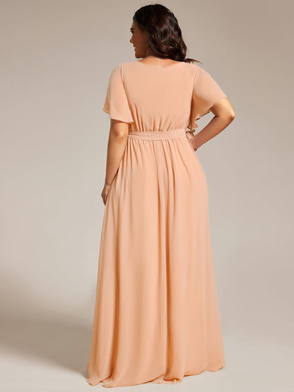 ever LEORA|A-Line Pleated Chiffon Tie-Waist Bridesmaid Dress