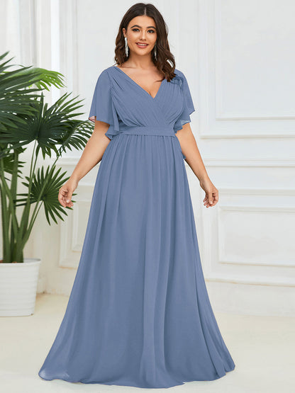 ever LEORA|A-Line Pleated Chiffon Tie-Waist Bridesmaid Dress