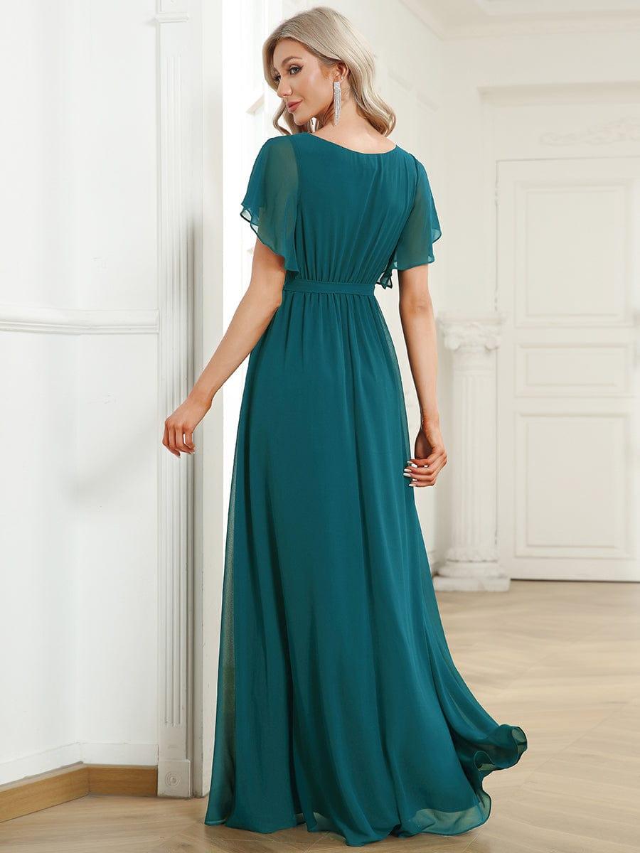 ever LEORA|Flowy Pleated A-Line Chiffon Tie-Waist Bridesmaid Dress