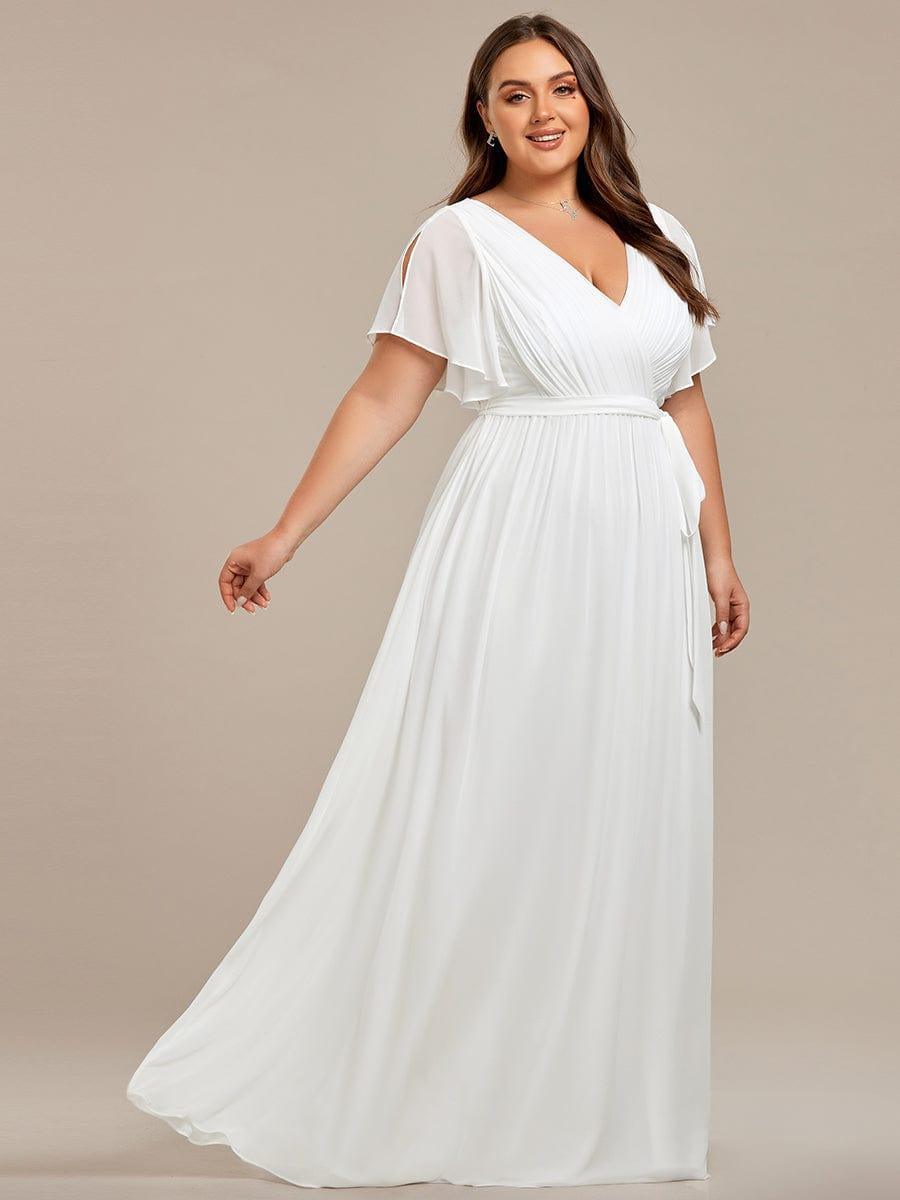 ever LEORA|Flowy Pleated A-Line Chiffon Tie-Waist Bridesmaid Dress