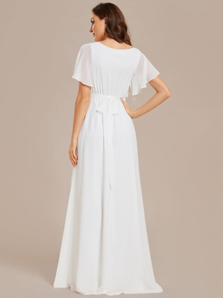 ever LEORA|Flowy Pleated A-Line Chiffon Tie-Waist Bridesmaid Dress