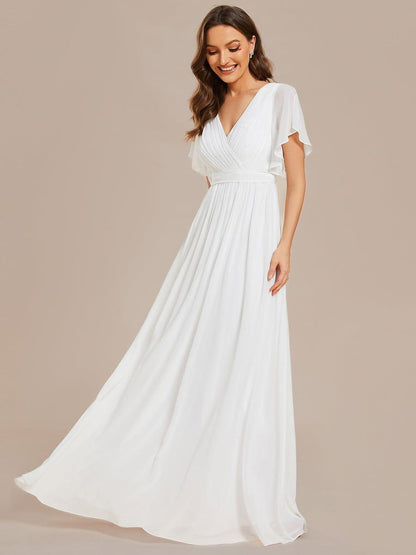 ever LEORA|Flowy Pleated A-Line Chiffon Tie-Waist Bridesmaid Dress