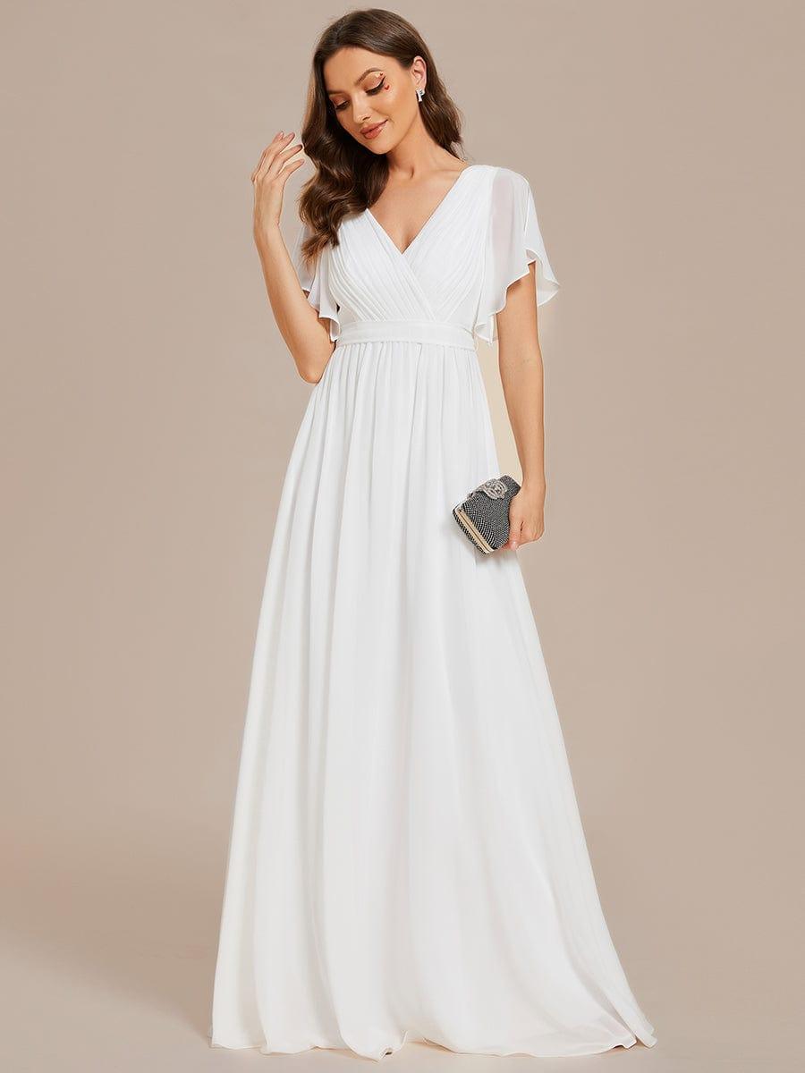 ever LEORA|Flowy Pleated A-Line Chiffon Tie-Waist Bridesmaid Dress