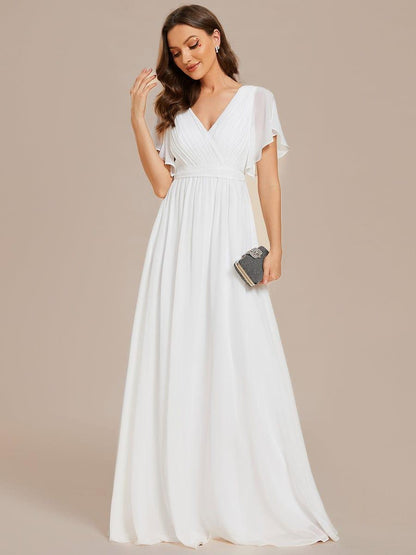ever LEORA|Flowy Pleated A-Line Chiffon Tie-Waist Bridesmaid Dress