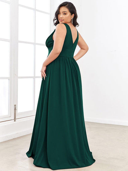 ever SORAYA|Chiffon High Slit Sleeveless V-Neck Empire Waist Formal Evening Dress