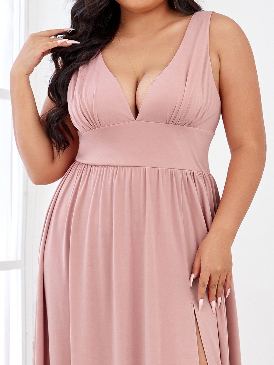 ever SORAYA|Chiffon High Slit Sleeveless V-Neck Empire Waist Formal Evening Dress
