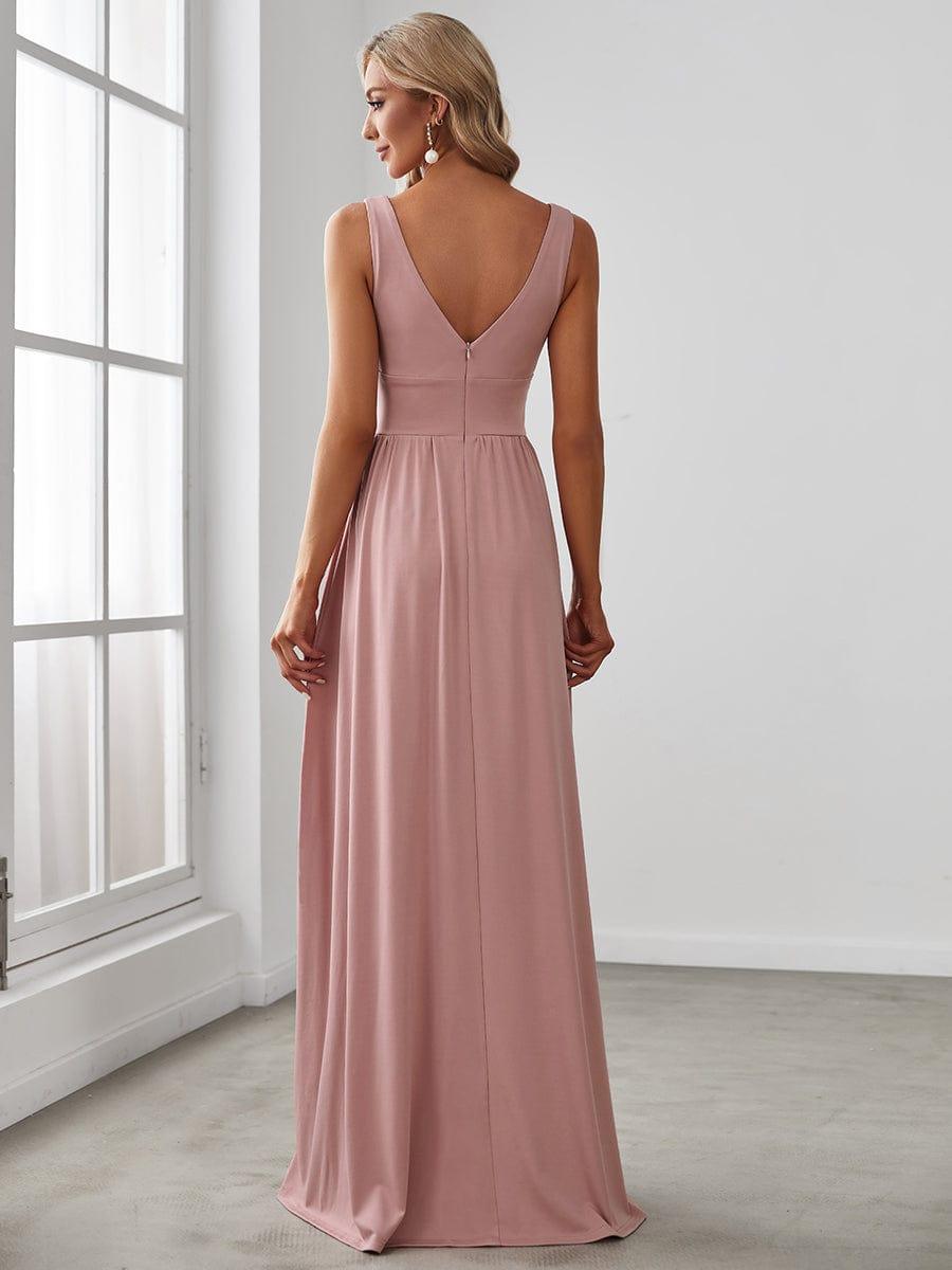 ever SORAYA|Chiffon High Slit Sleeveless V-Neck Empire Waist Formal Evening Dress