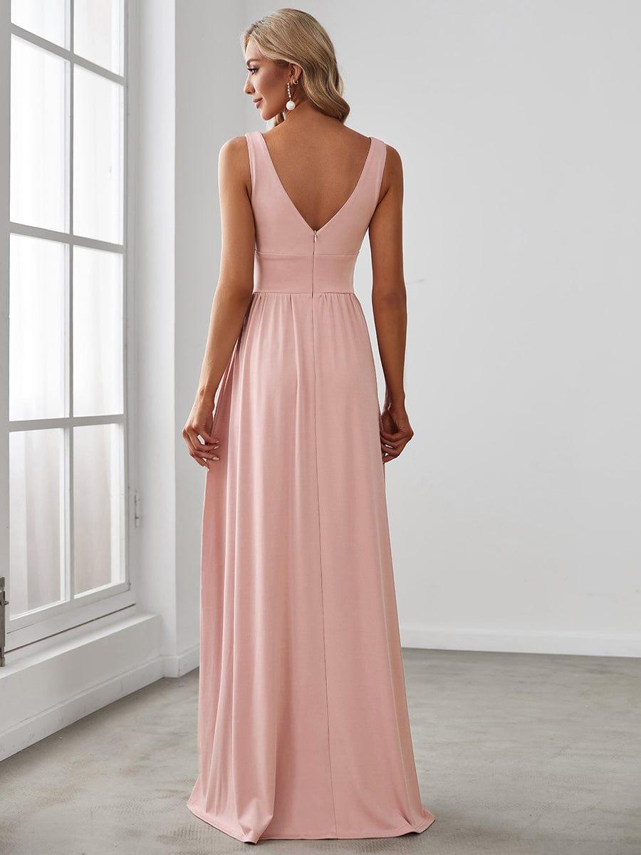 ever SORAYA|Chiffon High Slit Sleeveless V-Neck Empire Waist Formal Evening Dress