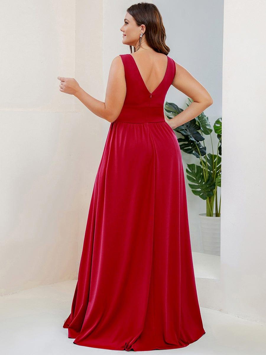 ever SORAYA|Chiffon High Slit Sleeveless V-Neck Empire Waist Formal Evening Dress