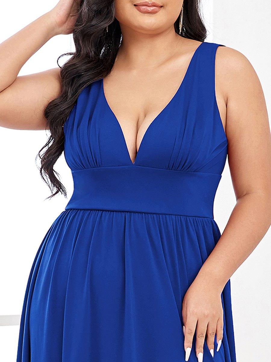 ever SORAYA|Chiffon High Slit Sleeveless V-Neck Empire Waist Formal Evening Dress