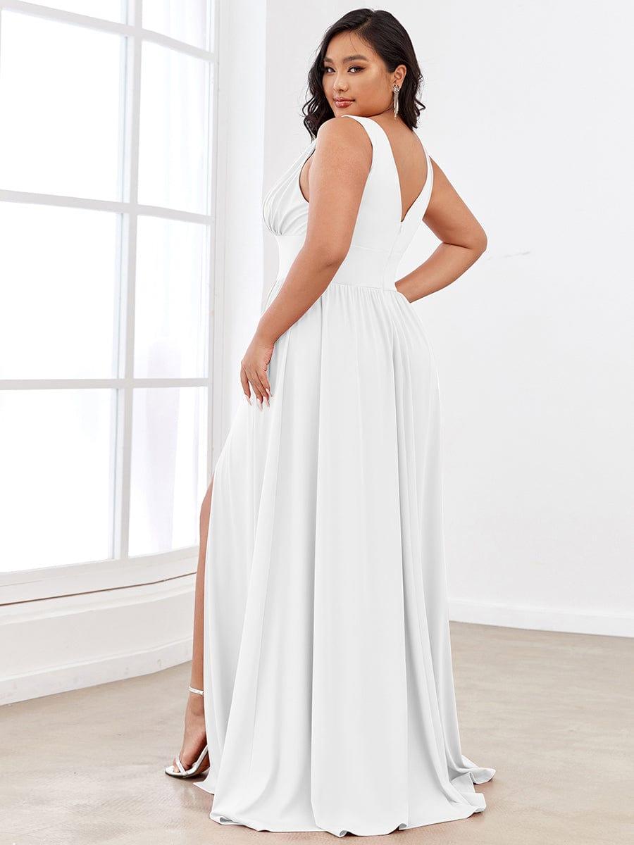 ever SORAYA|Chiffon High Slit Sleeveless V-Neck Empire Waist Formal Evening Dress