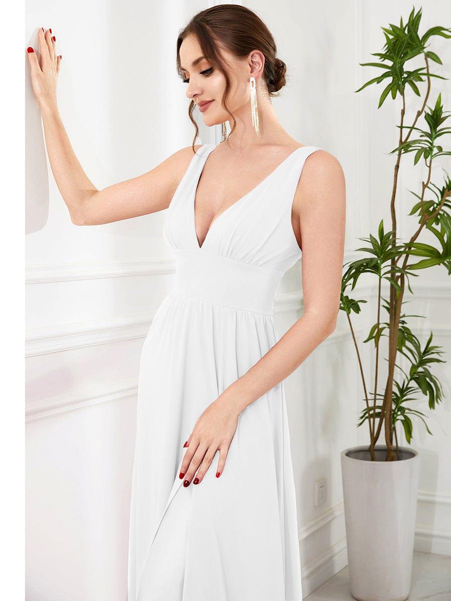 ever SORAYA|Chiffon High Slit Sleeveless V-Neck Empire Waist Formal Evening Dress