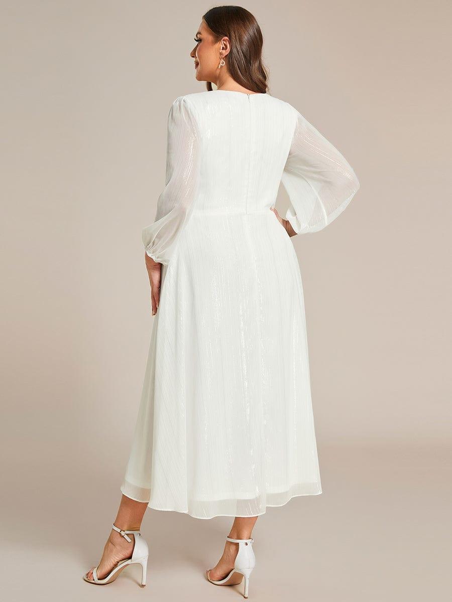 pretty EMBER|Plus Size Twist Knot Louts Leaf Long Sleeve A-Line Evening Dress